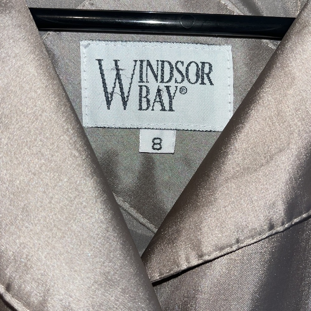 Windsor Bay women’s vintage Metallic pewter long belted Trench Coat Size 8 - Picture 3 of 12
